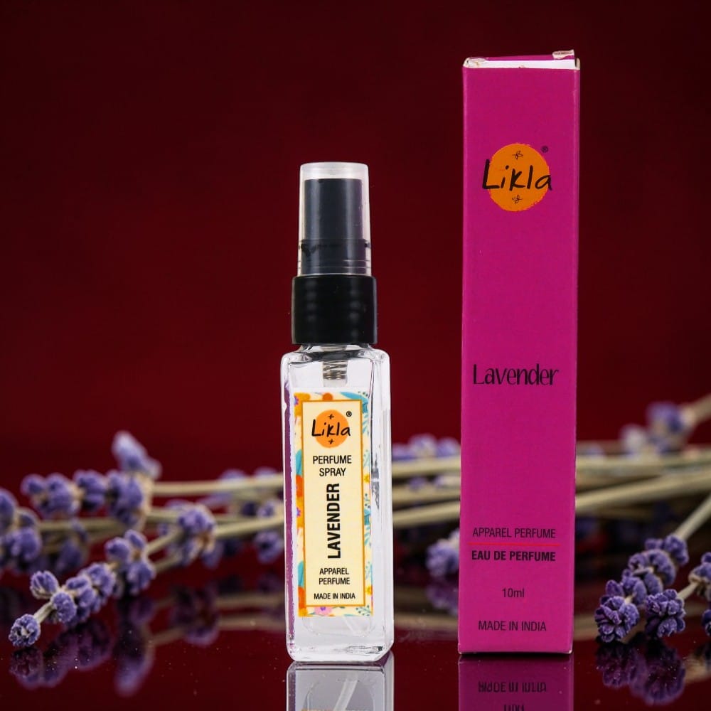 Lavender perfume spray with packaging