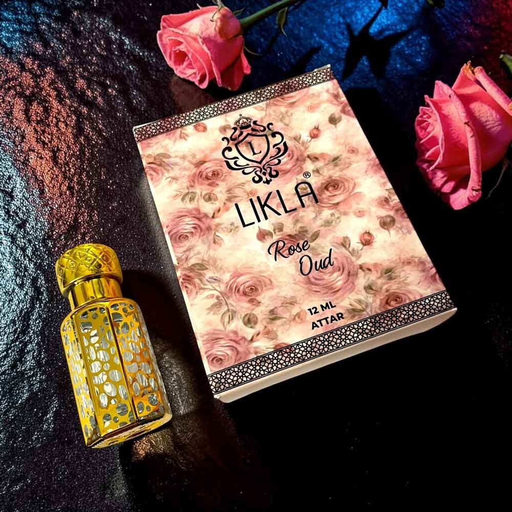 Likla Rose Oud Attar (12ml) – Luxurious Long Lasting Floral Oud Perfume Oil