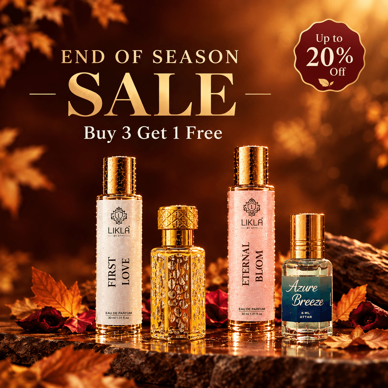 End of Season Sale — Buy 3 Get 1 Free, Up to 20% Off
