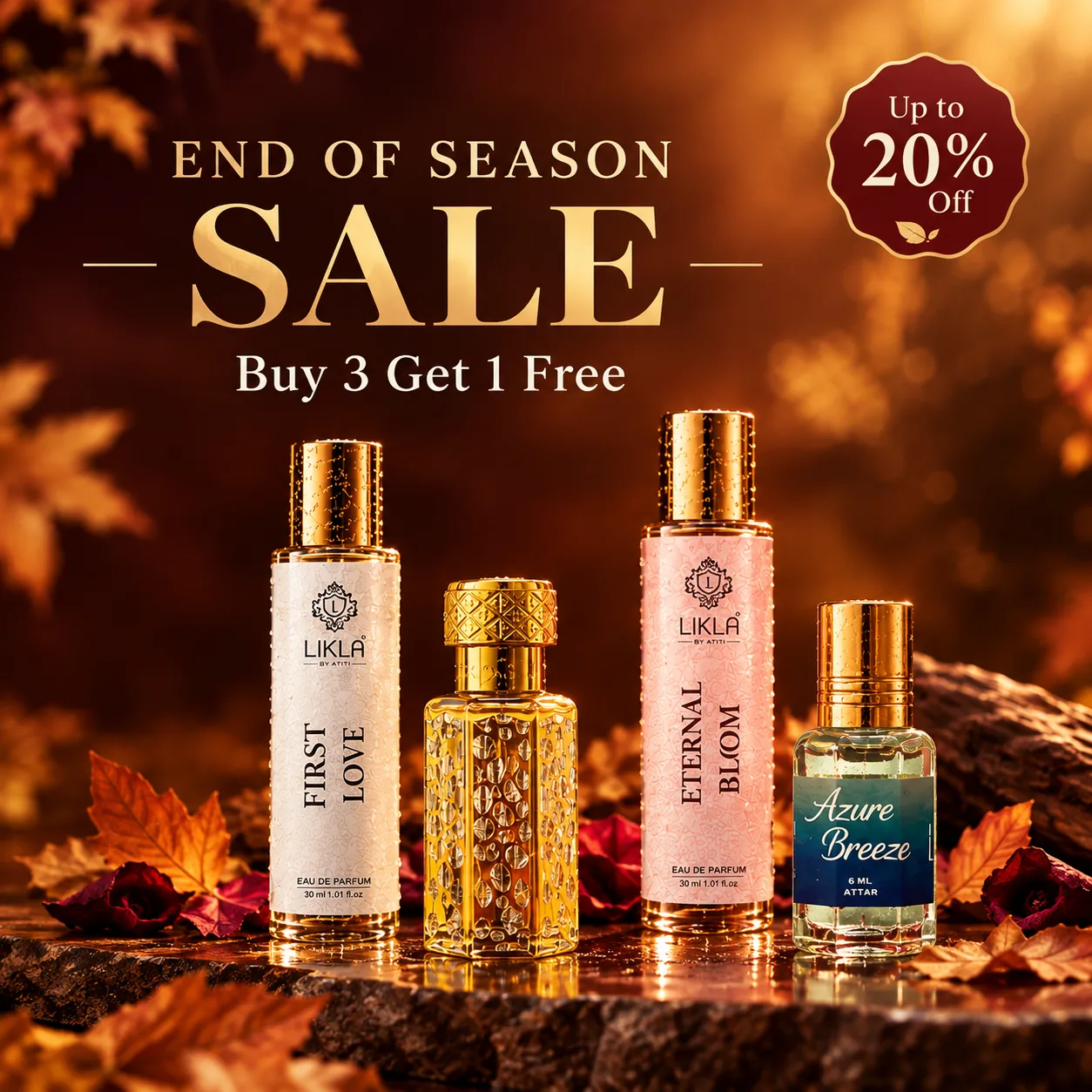 End of Season Sale — Buy 3 Get 1 Free, Up to 20% Off